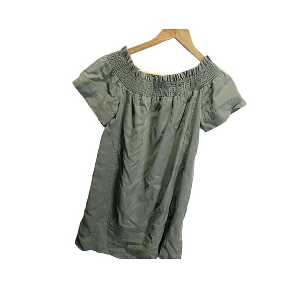 VINEYARD VINES DRESS Madison Off The Shoulder Garment Dyed GREEN SIZE XS - Picture 3 of 5